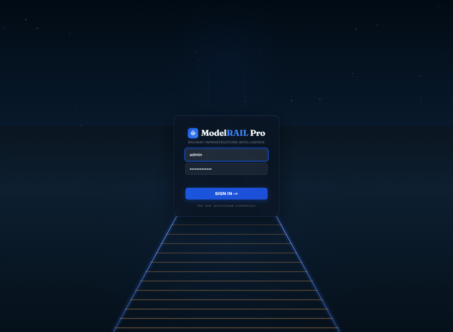 ModelRAIL Pro operational dashboard.